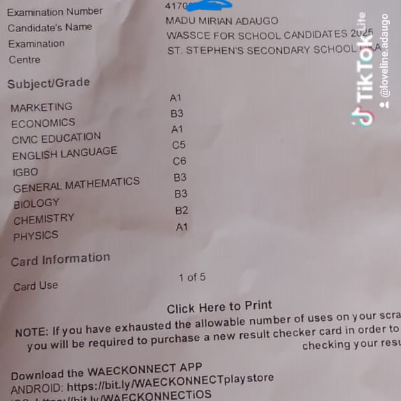 Student Result 3