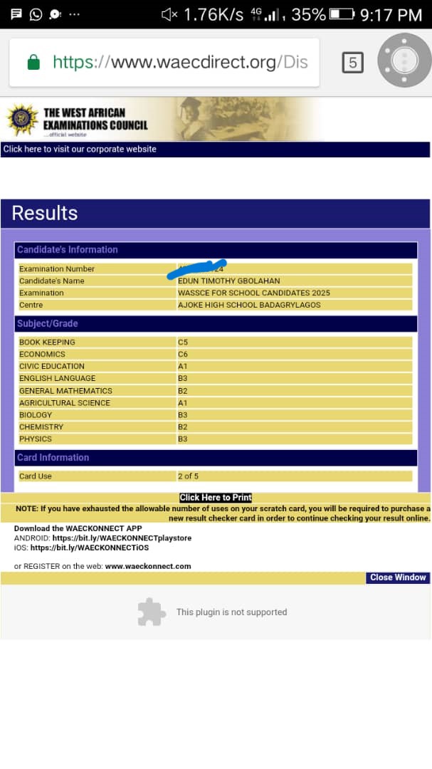 Student Result 3