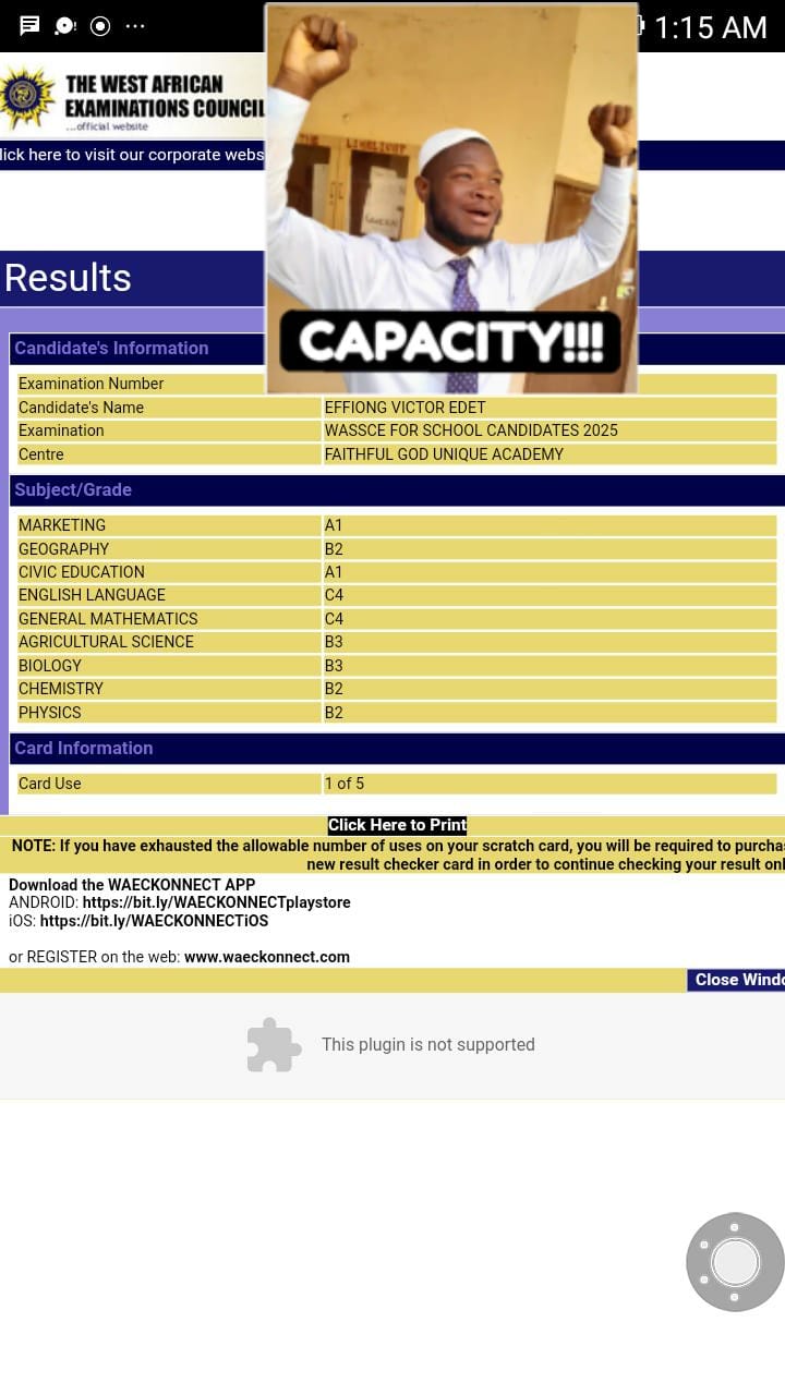 Student Result 3