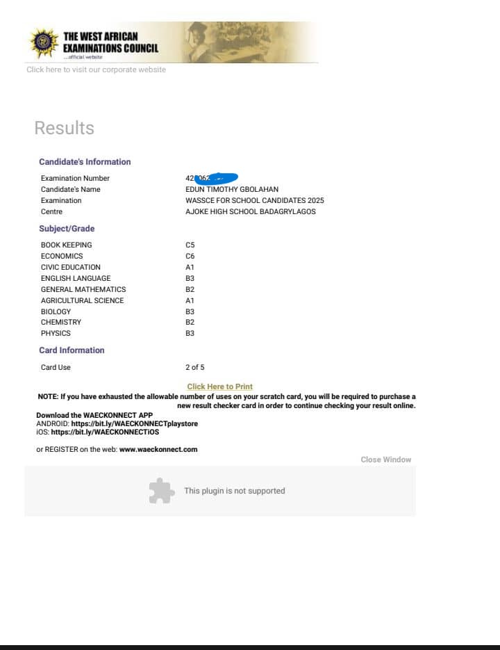Student Result 3